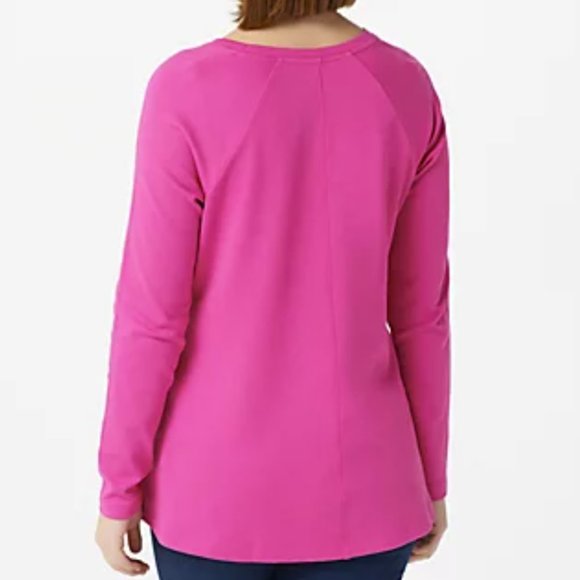 Isaac Mizrahi Live! Essentials Raglan-Sleeve Swing Top 10035 - Picture 2 of 2